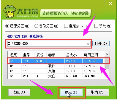 电脑一键重装win8系统，大白菜重装win8系统教程